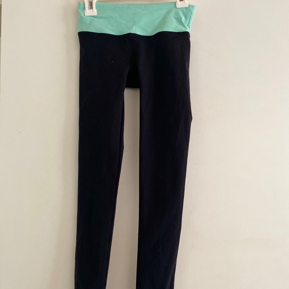 Jo + Jax black legging with green waistband